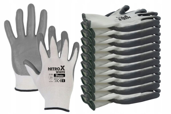 24x Rękawice Ochronne NITROX R.9 L Robocze Nitrylowe Rękawiczki Powlekane
