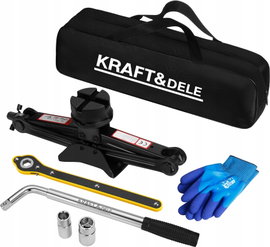 PODNOŚNIK TRAPEZOWY 2,5T 115-430mm +KLUCZ DO KÓŁ NASADKI TORBA KRAFT KD3525