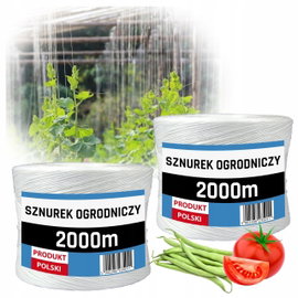 2x Sznurek Ogrodniczy 2000m Pomidorów Szklarni TEX1000 Biały Snopowiązałki