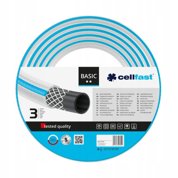 CELLFAST WĄŻ OGRODOWY BASIC 3-WARSTWOWY 1/2" 30 MB