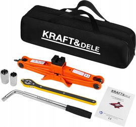 PODNOŚNIK TRAPEZOWY 2T 120-420mm + KLUCZ DO KÓŁ NASADKI TORBA KRAFT KD3526