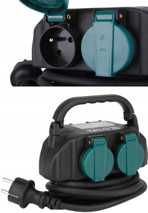 GNIAZDO ZEWNĘTRZNE ELEKTRYCZNE OGRODOWE WODOODPORNE MONTAŻ W GRUNCIE 4X230V
