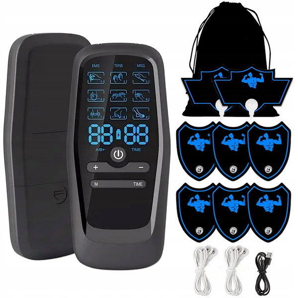 STYMULATOR MIĘŚNI TENS TERAPIA 9 TRYBÓW PRZECIWBÓLOWA ŁADOWANIE USB