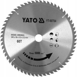 YATO TARCZA WIDIOWA DO DREWNA 305MM X30MM 60 ZĘBÓW YT-60784