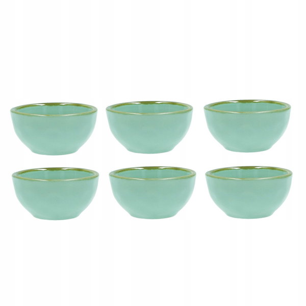 ROSE&TULIPANI CONCERTO VERDE ACQUA Zestaw 6 okrągłych miseczek 7 cm