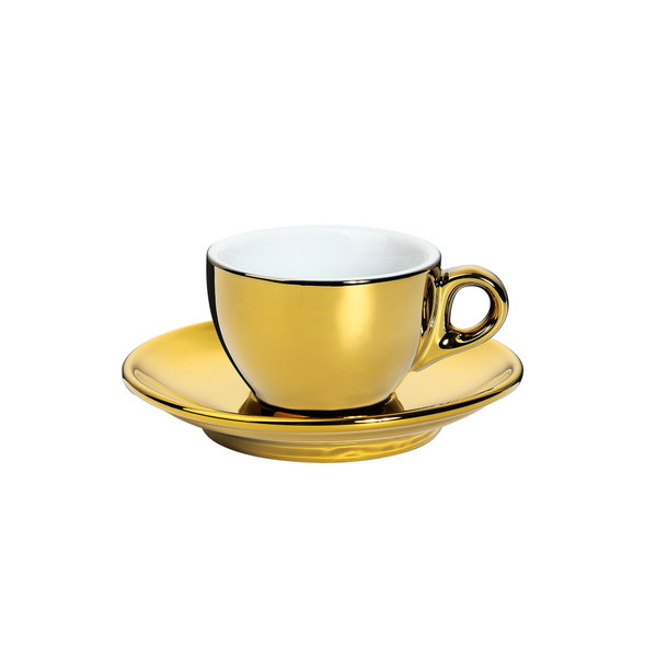 Filiżanka ze spodkiem do espresso (złota) Roma Cilio