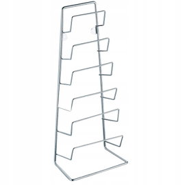 STOJAK na 6 POKRYWEK wieszak ORGANIZER stojak Tadar 45x18,5x11,5cm srebrny