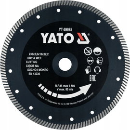 YATO TARCZA DIAMENTOWA TURBO 230MM DO CIĘCIA SZLIFOWANIA GRESU YT-59985