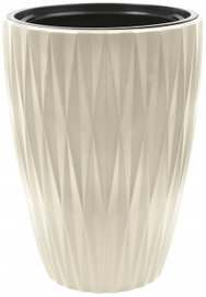 Donica Mrozoodporna 39 cm Caro Slim 30 Doniczka Na Taras Migdałowa + Wkład
