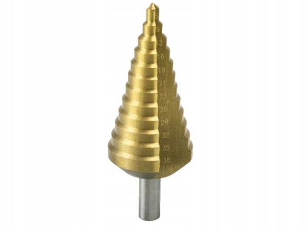 DEDRA WIERTŁO STOPNIOWE TYTANOWE CHOINKOWE DO METALU PLASTIKU 6-38mm 0638