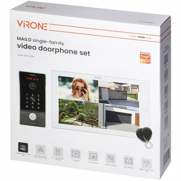 Wideodomofon WIFI Tuya 2 DWA MONITORY 10" Full HD Szyfrator na Kod Breloki