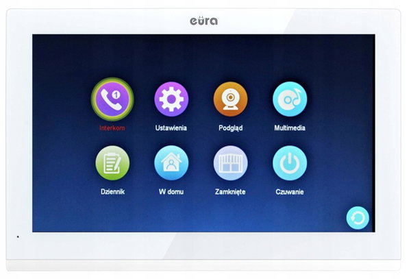 Wideodomofon do domu Eura Wi-Fi Premium Plus czarny Czytnik + Szyfrator