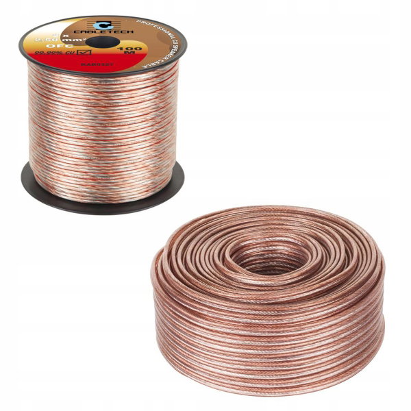 Kabel przewód głośnikowy CU OFC 2x4mm2 100m