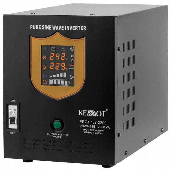 Zasilacz awaryjny UPS KEMOT PROsinus-2200 12V 230V 2200VA/1600W Czarny
