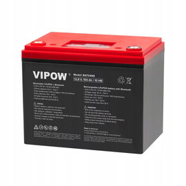 Akumulator litowy LiFePO4 Vipow 12V 100Ah Bluetooth 260x215x170
