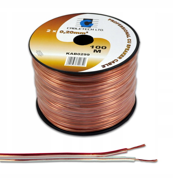 Kabel przewód głośnikowy 2x4mm2 miedziany 100m