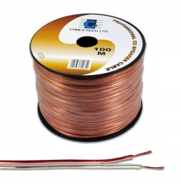 Kabel przewód głośnikowy przezroczysty 2x2,5mm2 miedziany 100% CU 100m