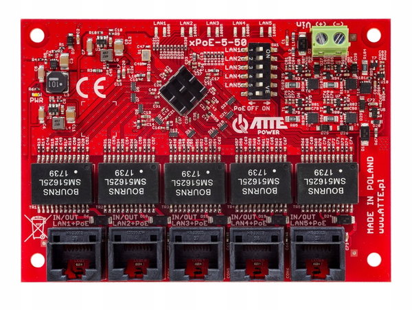 ATTE XPOE-5-50-OF Switch PoE 5 port Gigabit 100W