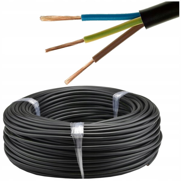 PRZEWÓD KABEL PRĄDOWY LINKA OMY 3x1,5 CZARNY 100m