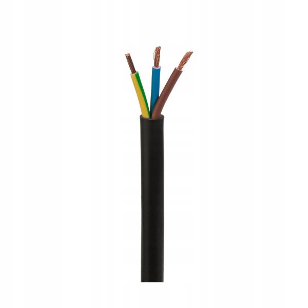 KABEL PRZEWÓD OMY 3x1 mm² CZARNY LINKA GIĘTKI PRĄDOWY ELEKTRYCZNY 100m
