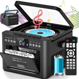 ODTWARZACZ CD + KASETA BLUETOOTH PRZNOŚNY RADIO FM DISCMAN MP3 AUX GŁOŚNIKI