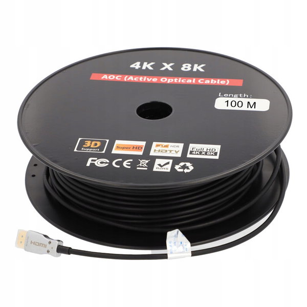Kabel HDMI 100 metrów 2.0 18Gb 4k/2K 60Hz Vidiline