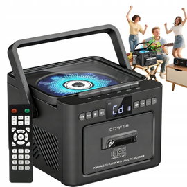 WIELOFUNKCYJNY ODTWARZACZ CD RADIO FM ODTWARZACZ KASET LED 7.56 CALI