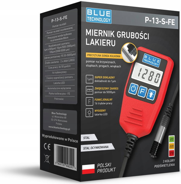 Miernik grubości powłoki lakieru samochodowego sonda dociskowa P-13-S-FE