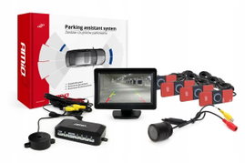 Zestaw czujników parkowania TFT01 4,3" z kamerą HD-305 LED 4 sensory czarne