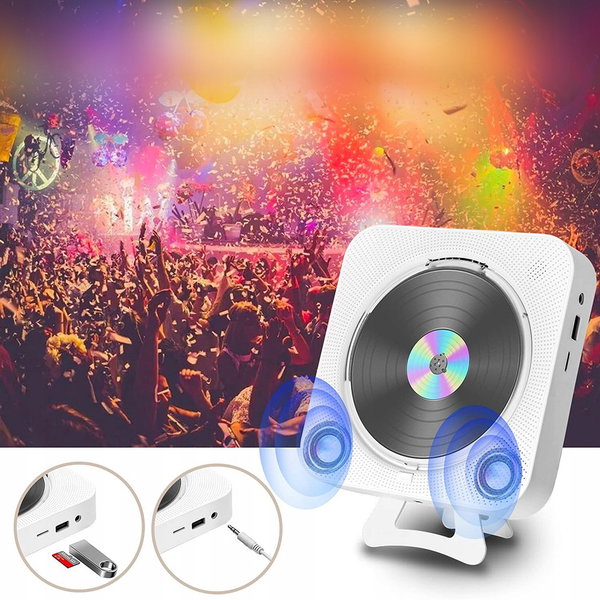 ODTWARZACZ CD BLUETOOTH Z GŁOŚNIKIEM USB TF KARTA AUX WEJŚCIE AKUMULATOR
