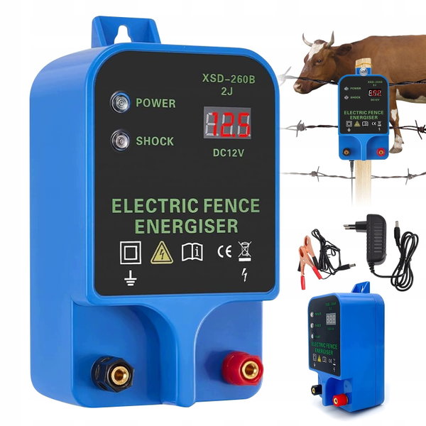 PASTERZ ELEKTRYCZNY 10KM ZASIĘG 1.5-3J IP54 DLA FERMA OGRÓD GOSPODARSTWO