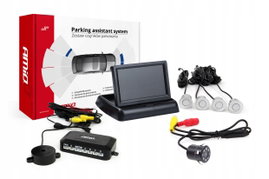 Zestaw czujników parkowania TFT02 4,3" z kamerą HD308-LED 4 sensory srebrne