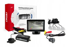 Zestaw czujników parkowania TFT01 4,3" kamera HD-308-LED 4 sensory srebrne