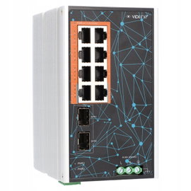 Switch GIGABIT PoE 8 portów + 2x SFP 120W Szyna DIN AI Watchdog