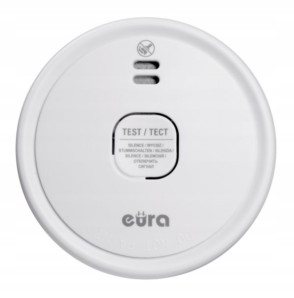 czujnik dymu detektor ognia bezprzewodowy sensor 10 lat alarm na baterie