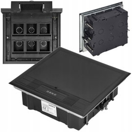 Puszka Podłogowa na Gniazda Modułowe Pokrywa Plastikowa Floorbox 6 Modułów