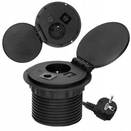 GNIAZDO WPUSZCZANE W BLAT 230V USB INDUKCJA MODUŁY