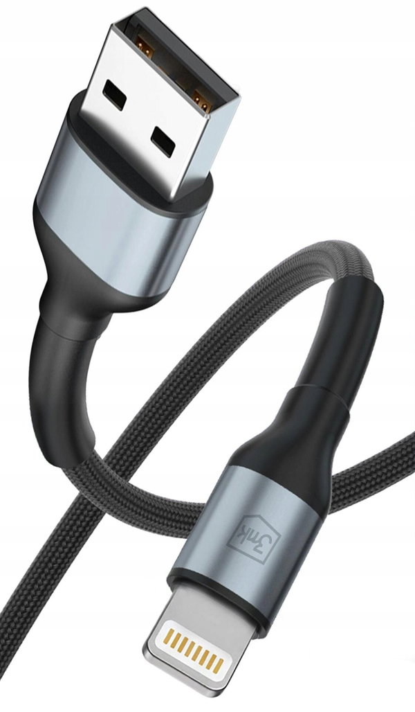 Kabel 3MK Hyper Cable N-SERIES USB-A do Lightning 2m 5V/2.4A 12W Czarny