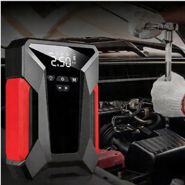BOOSTER ROZRUCHOWY JUMP STARTER 12V Z POMPĄ POWIETRZA LED DO SAMOCHODÓW
