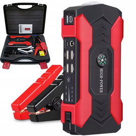 JUMP STARTER MOCNY ROZRUCH BOOSTER POWERBANK LATARKA MŁOTEK KABLE 28000mAh