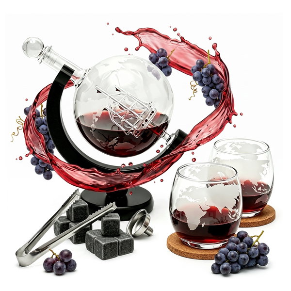 SPHERICAL DECANTER WITH 850ML ZESTAW PREZENTOWY NADAJE SIĘ DO WHISKY