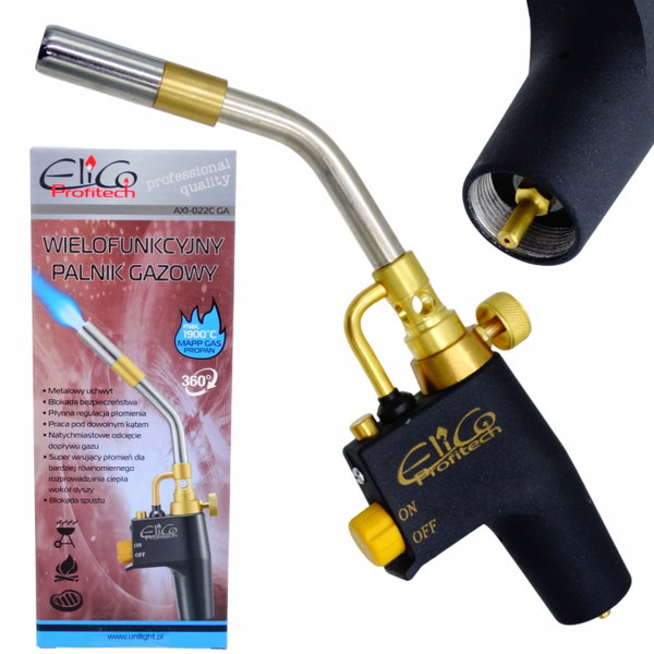 PALNIK GAZOWY DO LUTOWANIA ELICO PROFITECH opalarka 360° LUTLAMPA MAPP 1″