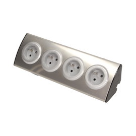 Gniazdo meblowe 4x250V INOX OR-AE-1340 narożne