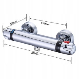 NOWY Bateria prysznicowa z termostatem termostatyczna chrom 1/2"