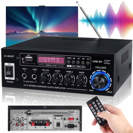 MINI WZMACNIACZ HIFI BLUETOOTH 5.0 STEREO RADIO 3000W Z PILOTEM AV-660BT