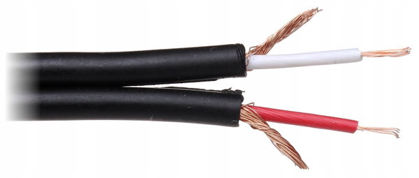 Kabel przewód 2 x RCA Czarny HQ miedziany CU 100m