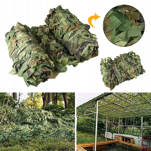 SIATKA MASKUJĄCA WOJSKOWA OGRODOWA 4x6M KAMUFLAŻ CIENIUJĄCA