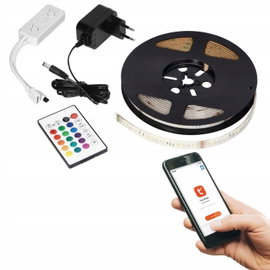 Taśma LED RGB CCT + Biały WIFI ORNO TUYA SMART Aplikacja Kontroler P65 5m
