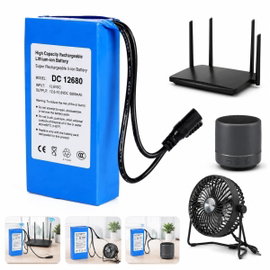 NOWY Akumulator litowo-jonowy 12V 6800mAh do kamer CCTV z adapterem 2026