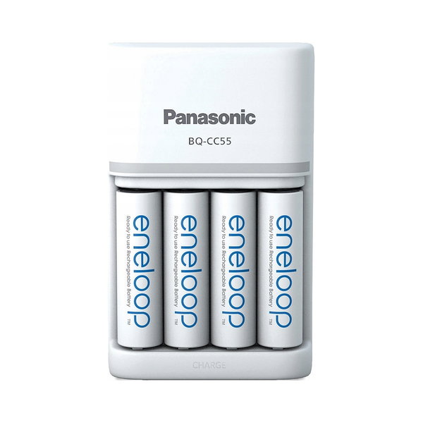 ŁADOWARKA PANASONIC BQ-CC55 + 4 x R6/AA ENELOOP AA 2000 mAh ORYGINAŁ BIAŁA